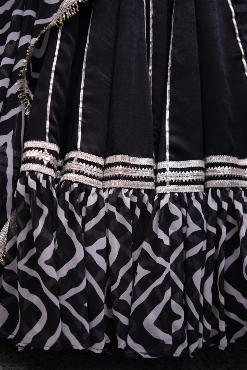 Zebra Luxe Lehenga Set
