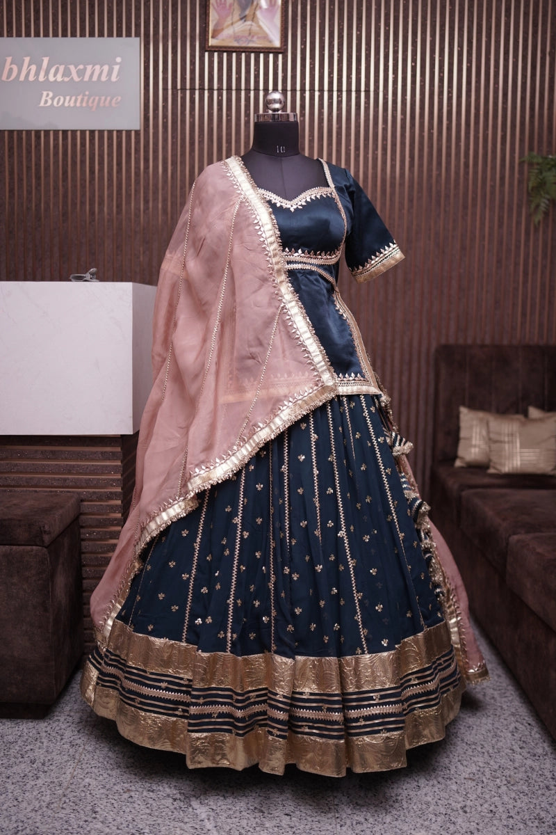 Turquoise Traditional Indo Western