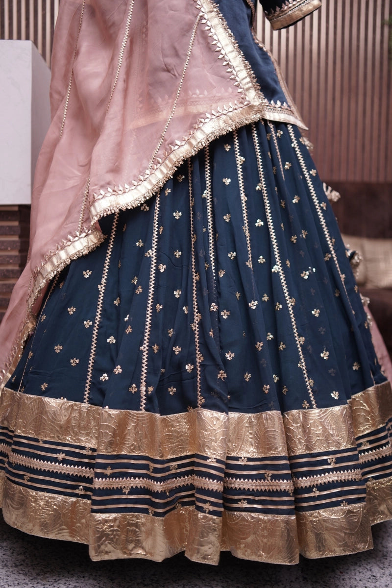 Turquoise Traditional Indo Western